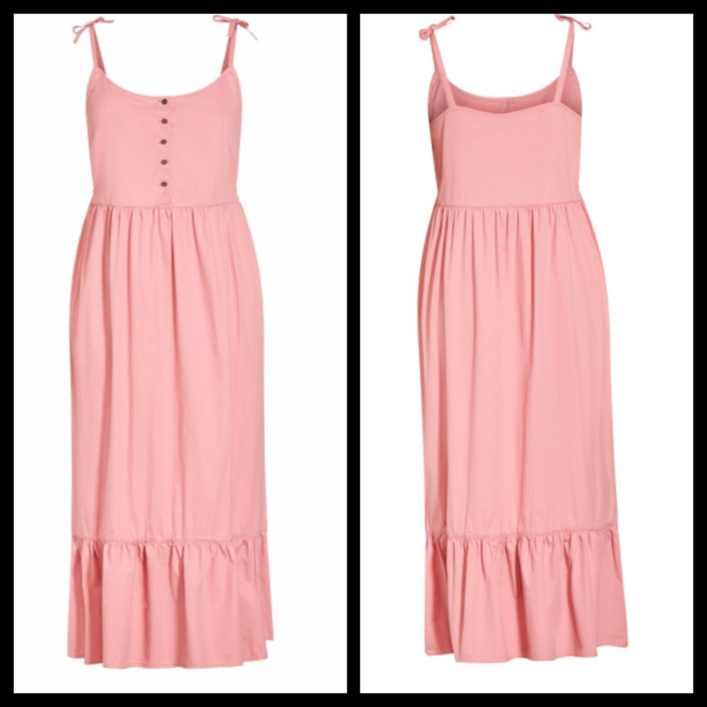City Chic Pink Denim Maxi Sundress 20 NWT - Picture 2 of 4